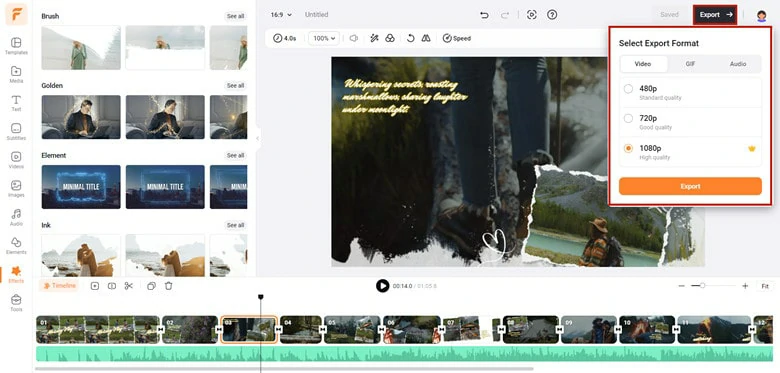 Export Edited Video Collage and Share it with Ease