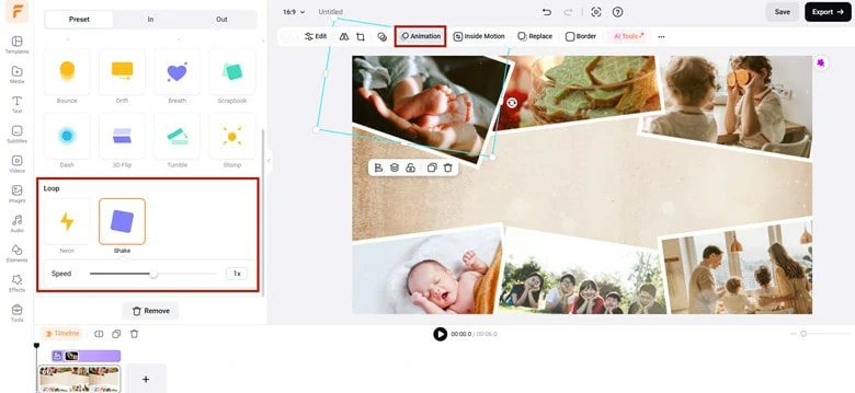 Add Shake Animation to Your Photo Layer