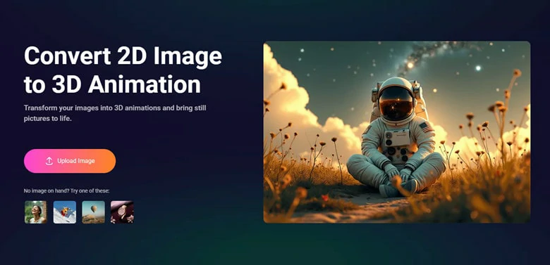 Open FlexClip's 3D Animation Converter and Upload Your Photo