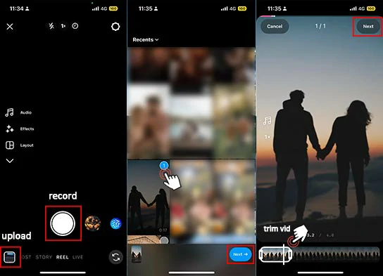 Add a video background for collage reels on Instagram