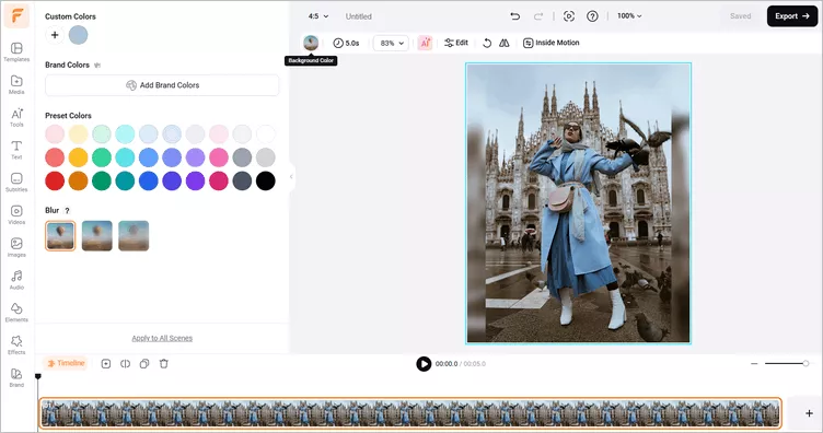 Make a Photo Fit on Instagram without Cropping Using FlexClip - Edit Image