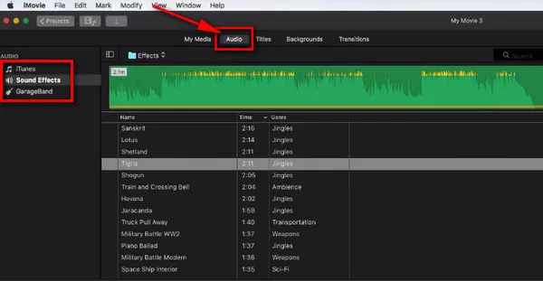 Add Music - iMovie