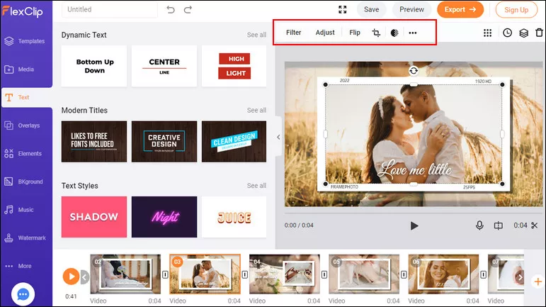Edit Slideshow - FlexClip