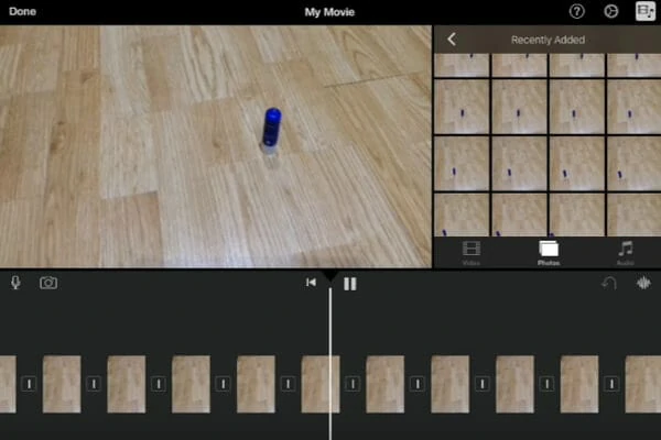 在iPad上的iMovie中创建定格动画视频