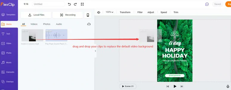 Drag and drop to replace the default video background