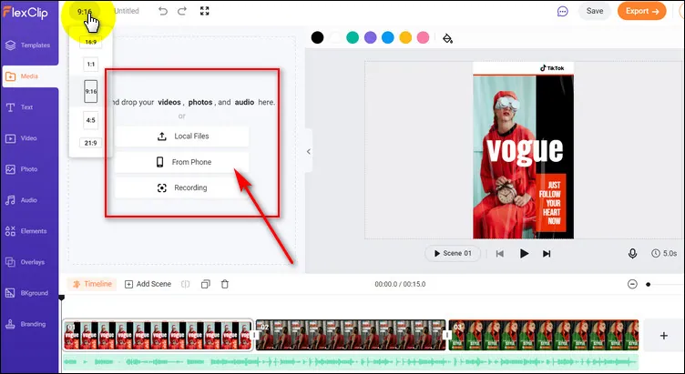 How to Make Fast Photo Slideshow for TikTok - Upload