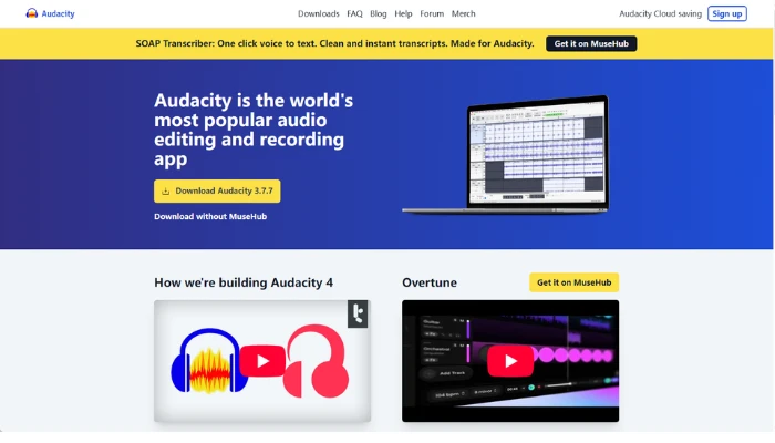 無料で使える定番録音ソフト-Audacity