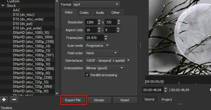 Export the Merged Video in Shotcut