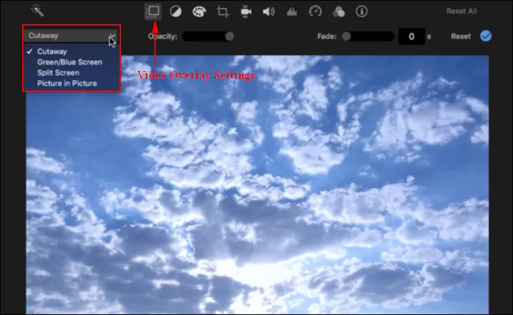 iMovie Overlay Options