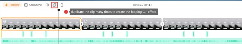 Duplicate the clip to create the looping GIF effects