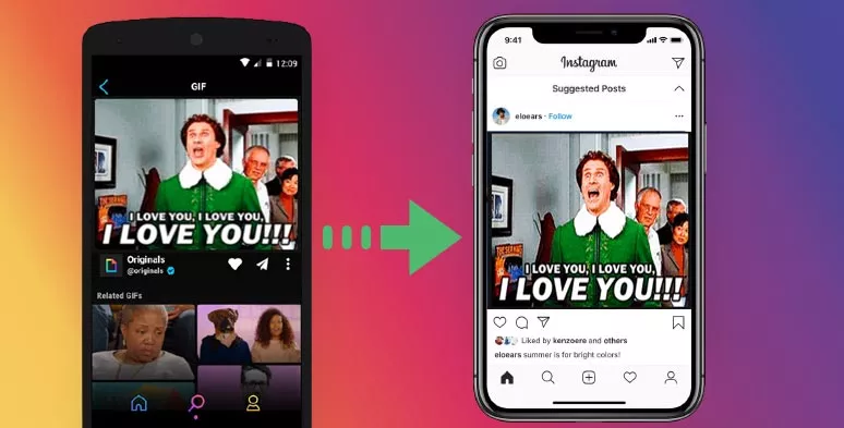 Post a GIF on Instagram by Giphy’s mobile apps