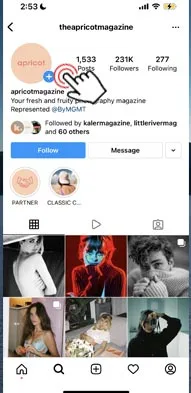 Tap the profile’s plus button to post a story on Instagram