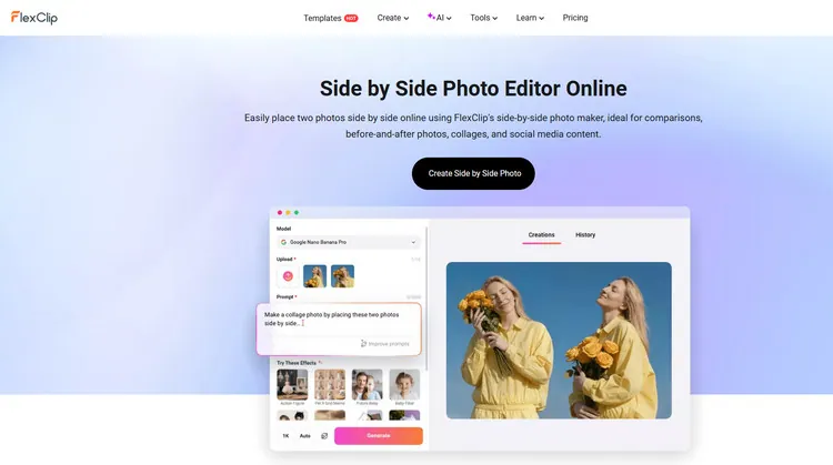 AI Side by Side Photo Editor - FlexClip