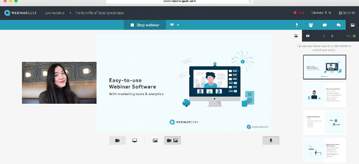 Use WebinarGeek for an online meeting