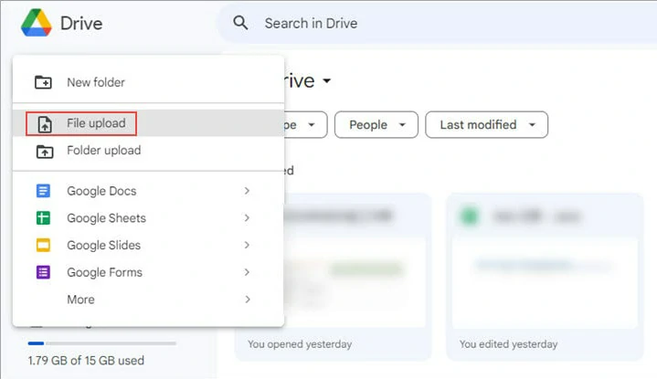 Import Audio Recording to Google Drive