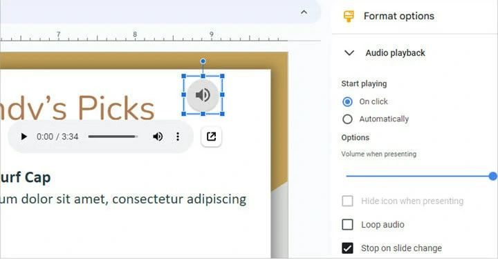 Insert the Added Audio Recording to Google Drive