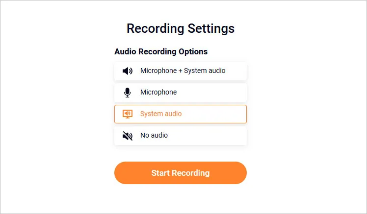 Screen Record on Chromebook with Audio Using FlexClip - Audio Setting