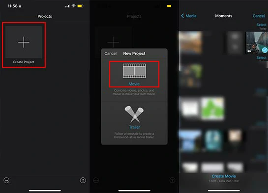 Import iPhone video to iMovie