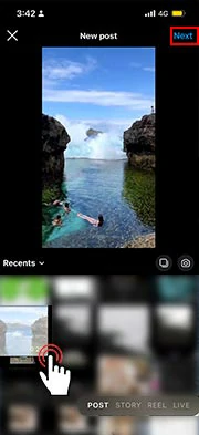 Import the iPhone video to Instagram