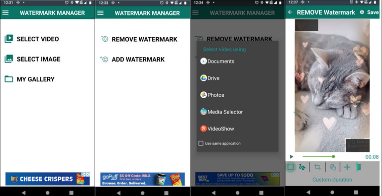 Remove TikTok Watermark on Android via Remove & Add Watermark