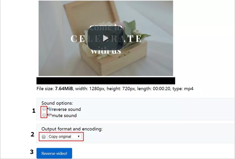 How to Reverse A Video with EZGIF - Step 2