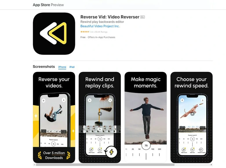 Reverse Vid: Video Reverser for iOS 
