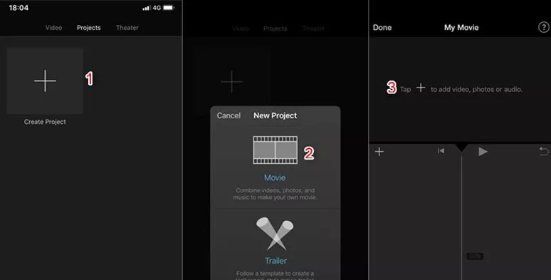 Add a video to iMovie on iPhone