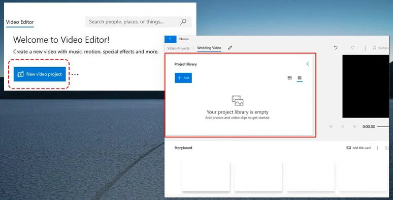 Add the video you want to rotate to the Windows video editor