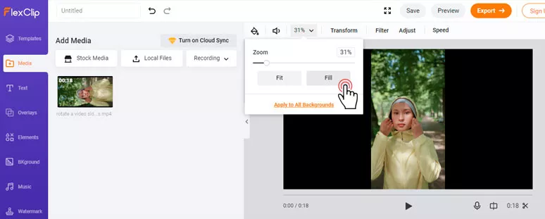 Fill the blank space of a frame as the video background