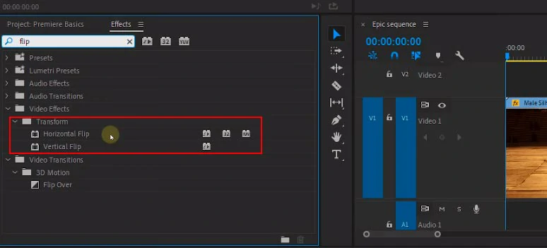 Flip a video horizontally or vertically in Adobe Premiere Pro 