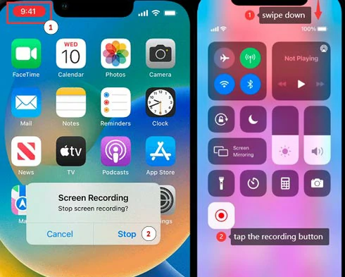 2 ways to stop screen recording on iPhone 13