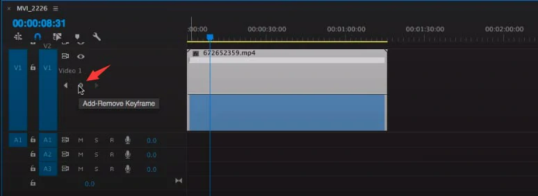 Add two keyframes to the video
