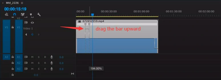 Drag the bar upward to speed up parts of the video