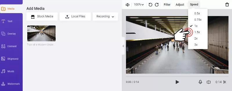 Change the speed of your video with FlexClip