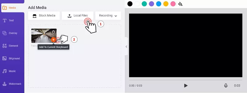 Upload your videos to FlexClip video editor