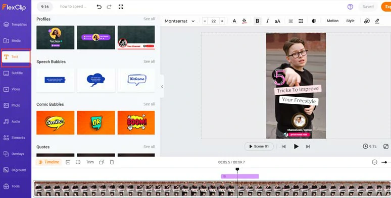 Add readymade and editable TikTok text animations for titles and CTAs in your TikTok video