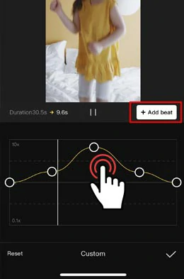 Use Curve to speed up the TikTok video by CapCut