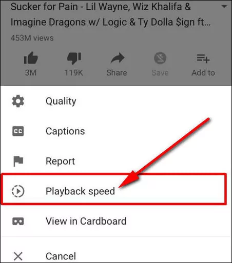 YouTube Playback Speed Feature