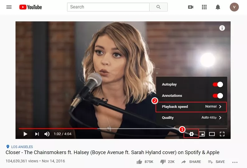 YouTube Playback Speed Feature