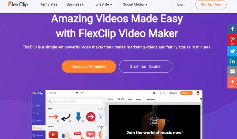 Split Video Online with FlexClip