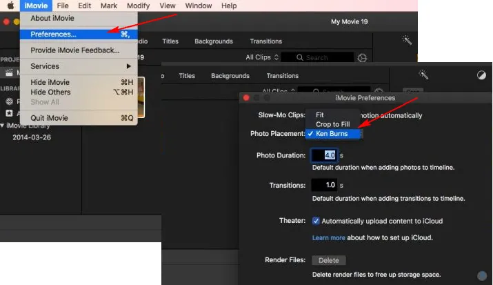 Change iMovie Preferences to Disable the Default Ken Burns