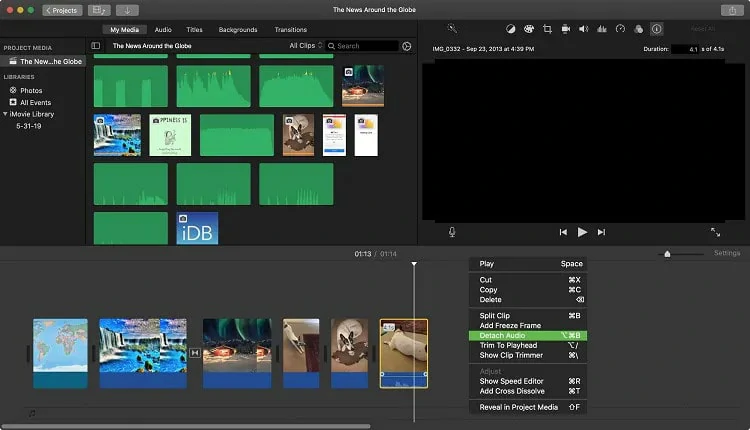 Detach Audio from Video in iMovie