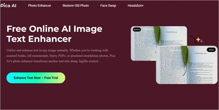 Online AI Image Text Enhancer - Pica AI