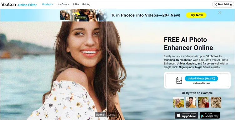 Online AI Image Text Enhancer - Youcam