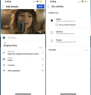 Add details to a YouTube video on YouTube mobile app