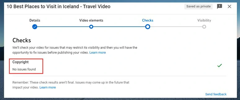 Check copyright issues of your YouTube videos