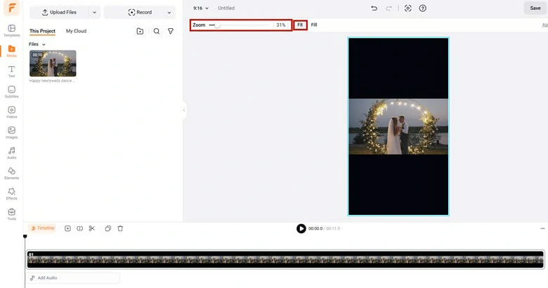 Crop the Video into Vertical and Change the Zoom Portion to Display All the Horizontal Video
