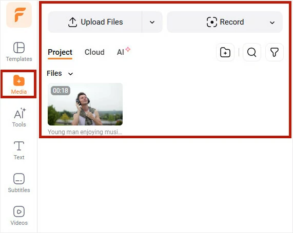 Upload Horizontal YouTube Video to FlexClip