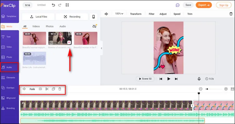 How to Upload TikTok Video with Music on PC - Add to Timeline
