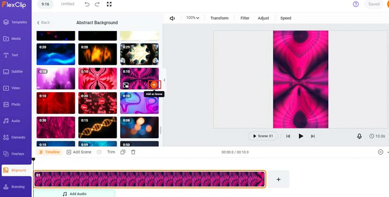 Add an animated video background to the TikTok video